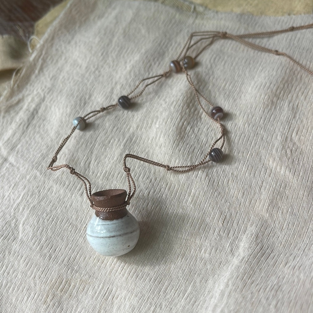 White Posy with Botswana Agate